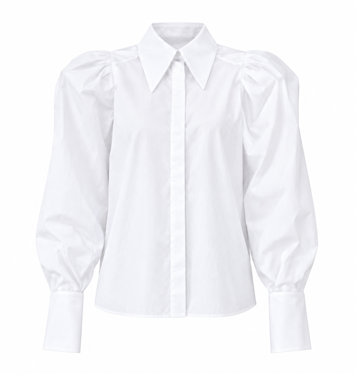 Autumn Elegant White Puff Sleeve Shirt