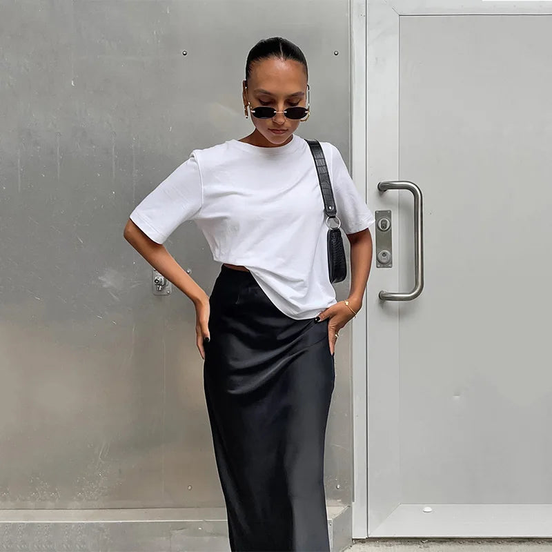 Elegant Satin Trumpet Skirt