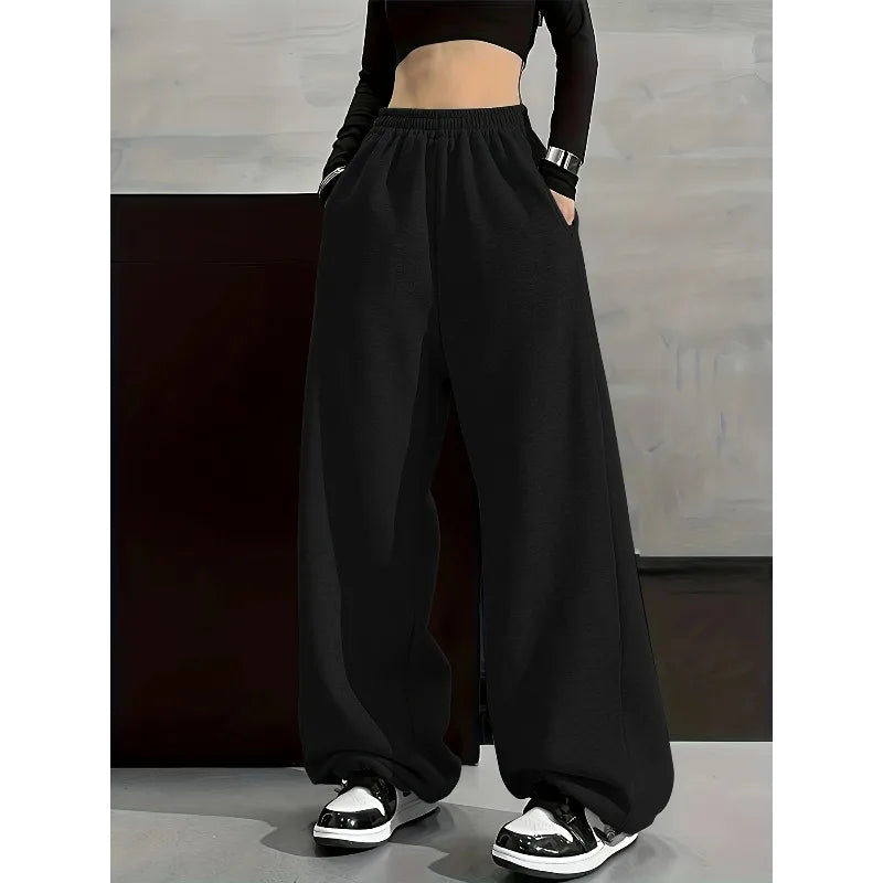 Comfortable Wide Leg Pants with Elastic Waist.
