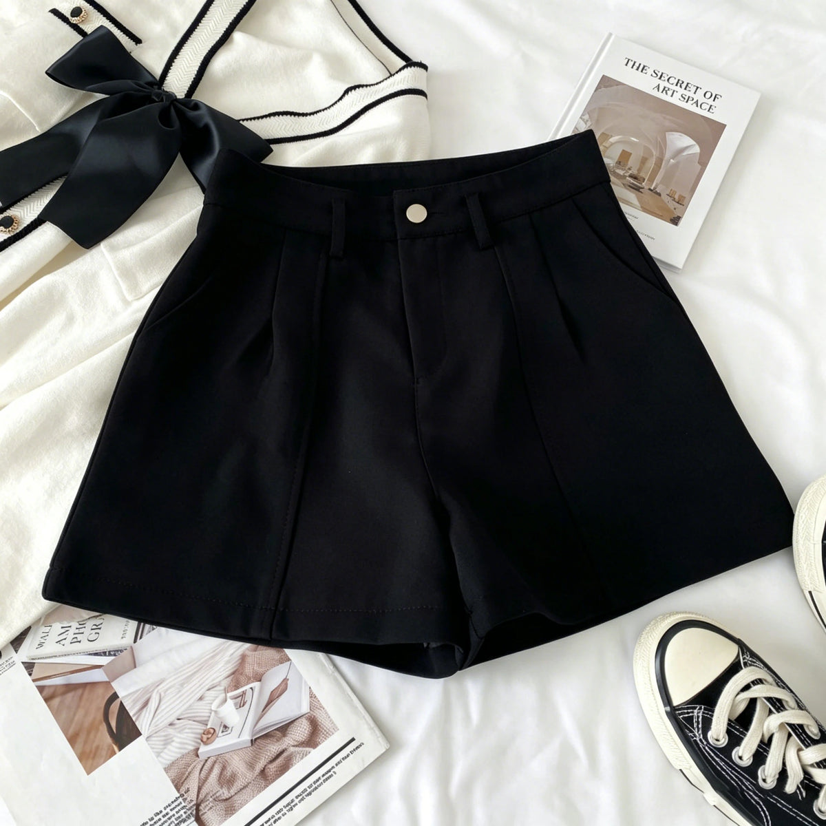Casual Women A-Line High Waist Shorts