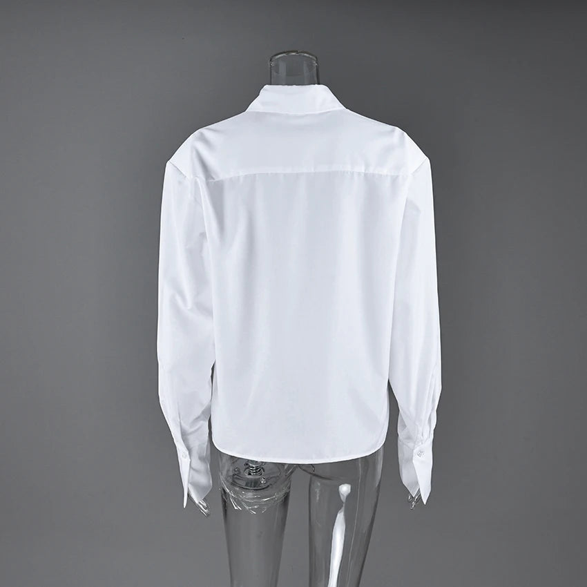 Autumn Elegant White Puff Sleeve Shirt