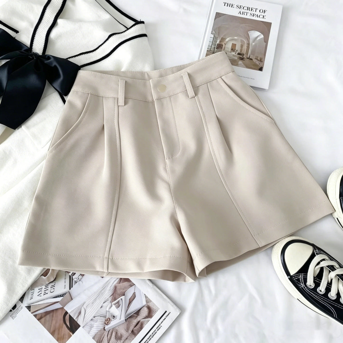 Casual Women A-Line High Waist Shorts