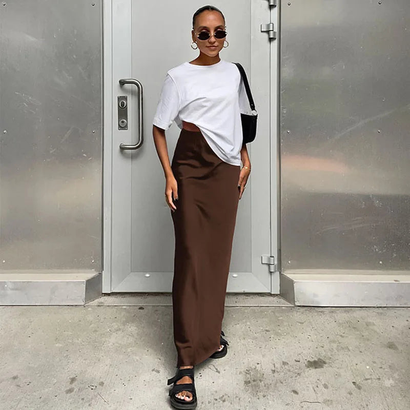 Elegant Satin Trumpet Skirt