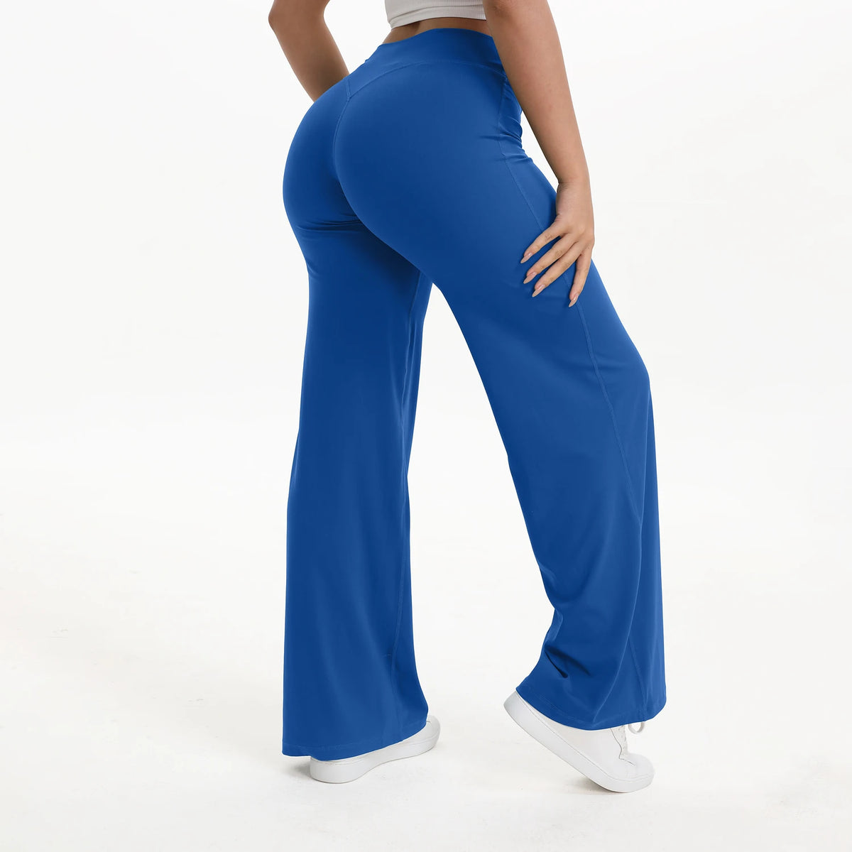Straight Leg Bottoms Women's Mid-Waist Yoga Pants