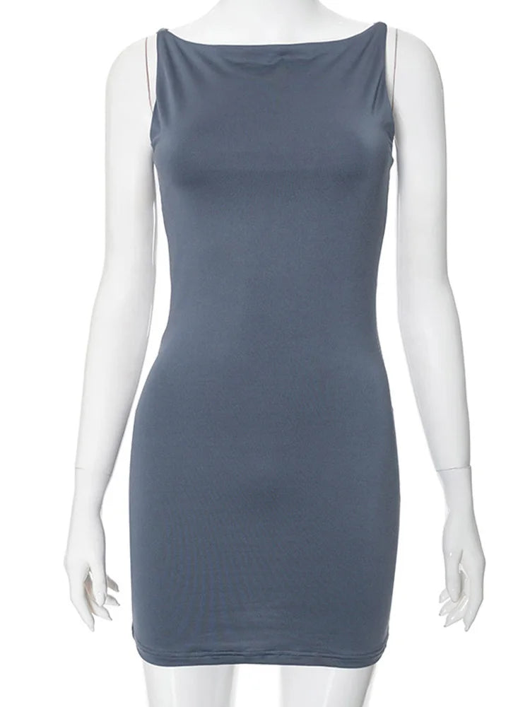 Women's Sleeveless Mini Wrap Dress Y2K