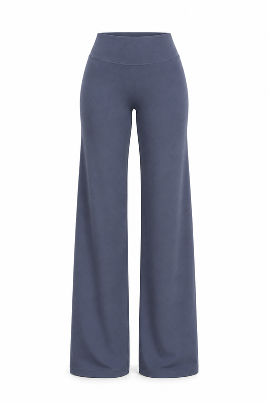 Straight Leg Bottoms Women's Mid-Waist Yoga Pants