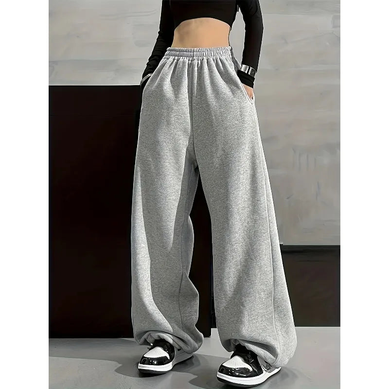 Comfortable Wide Leg Pants with Elastic Waist.