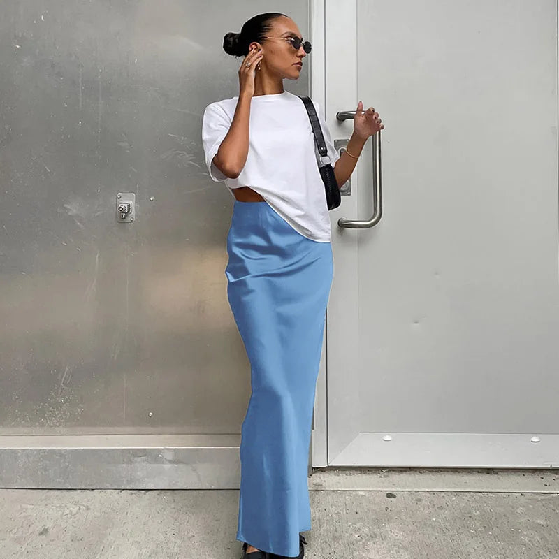 Elegant Satin Trumpet Skirt