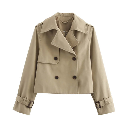 Ladies Vintage Cropped Trench Jacket