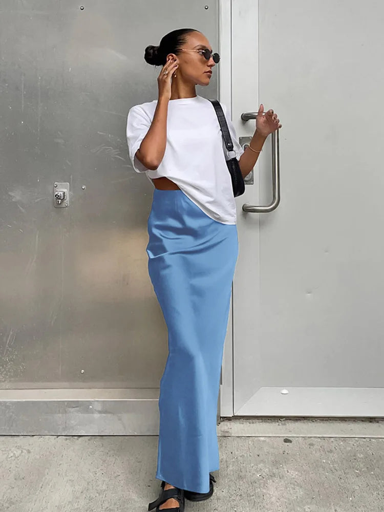 Elegant Satin Trumpet Skirt