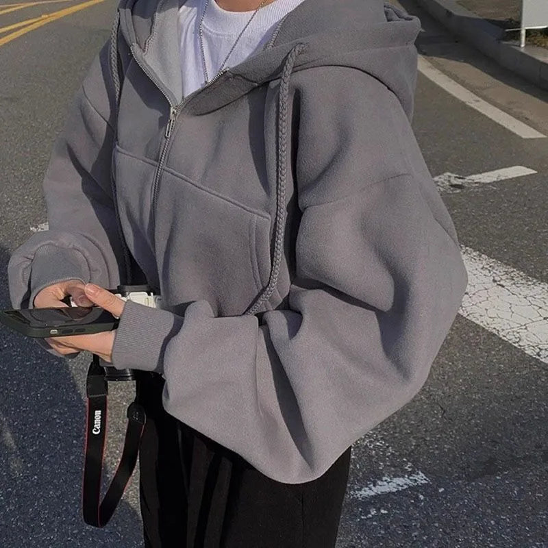 Fashion Zipper Hoodie Sweatshirt