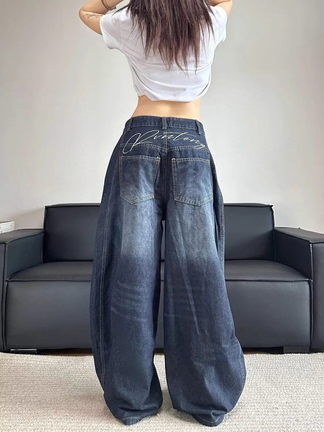 Stylish Chic Elegant Embroidered Patchwork Jeans