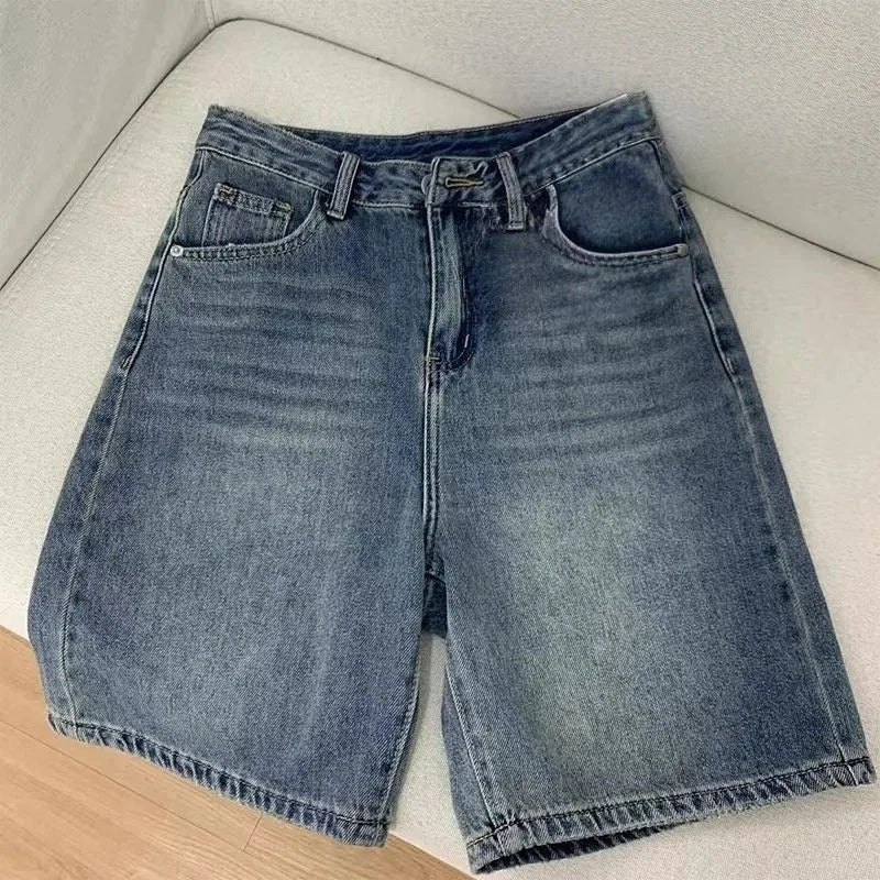 Casual Denim Wide Leg Short Jeans
