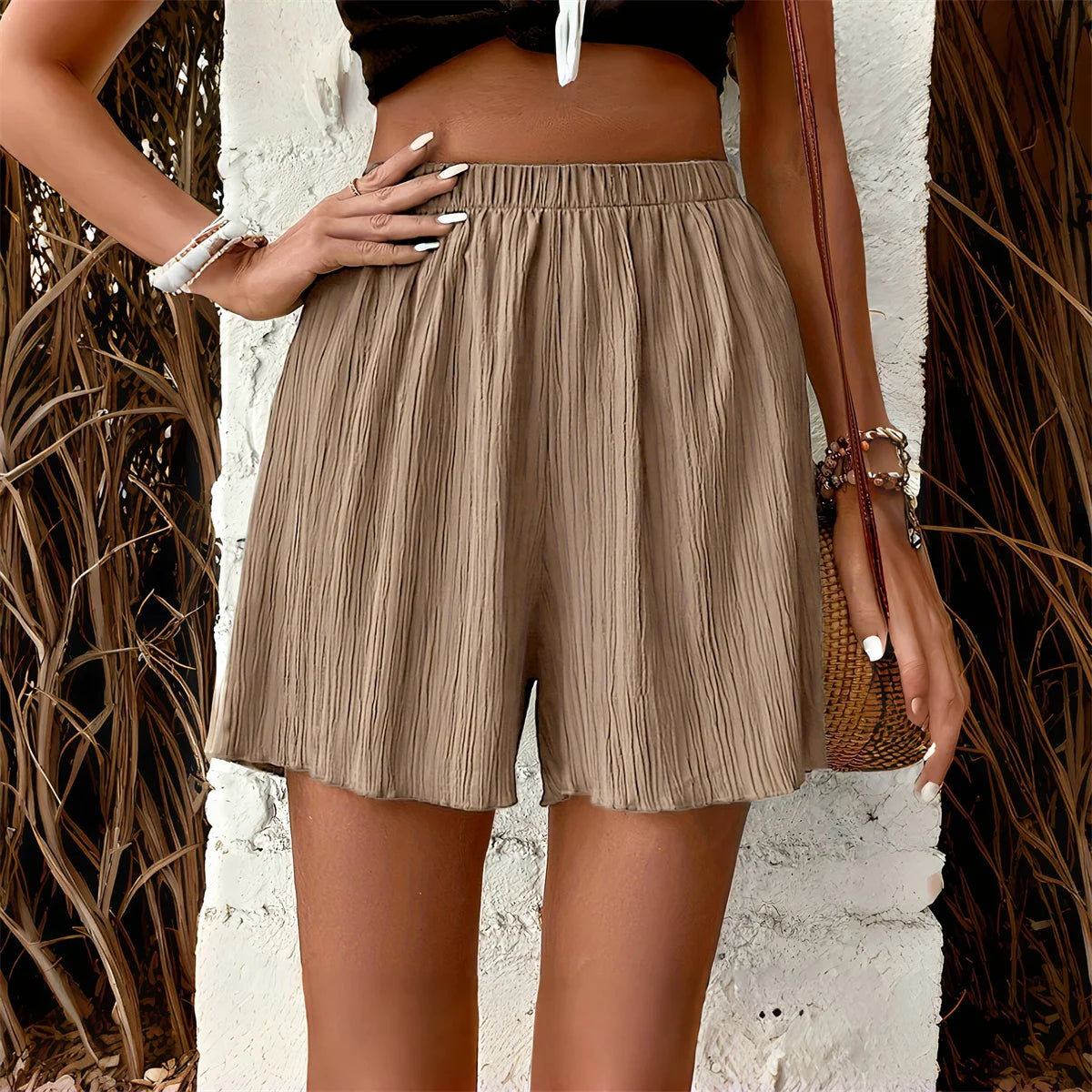 Fashion Elastic Waist Chic Shorts