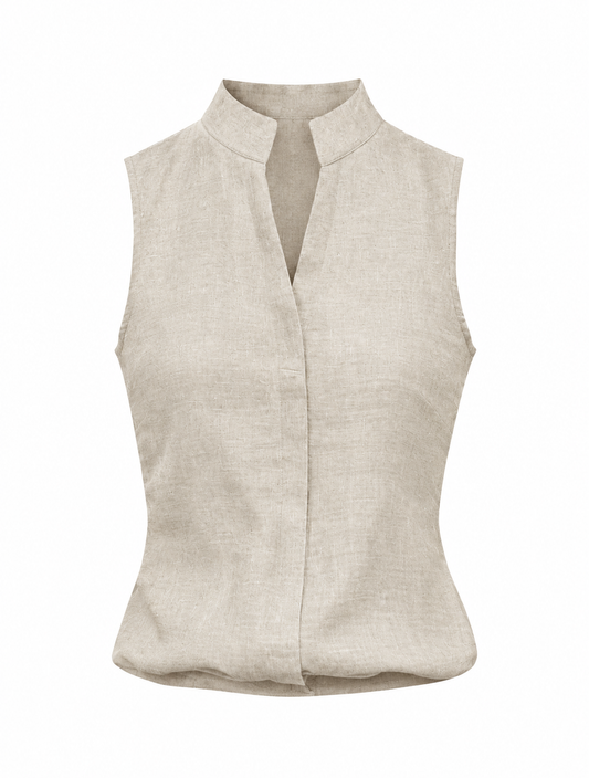 Women's Sleeveless Linen Blend Top
